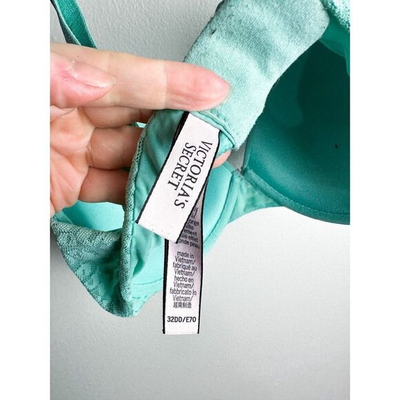 Victoria's Secret T Shirt Lightly Lined Bra Womens 32DD Teal - Picture 5 of 6